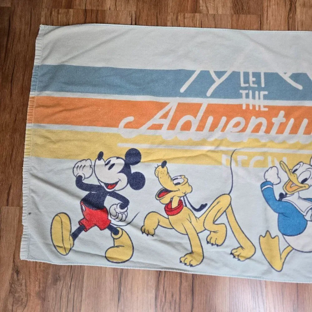 Disney Let The Adventures Begin Beach Towel Mickey Donald Goofy Pluto